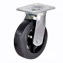 Колесо большегрузное черная резина  поворотное диаметр 250 мм 