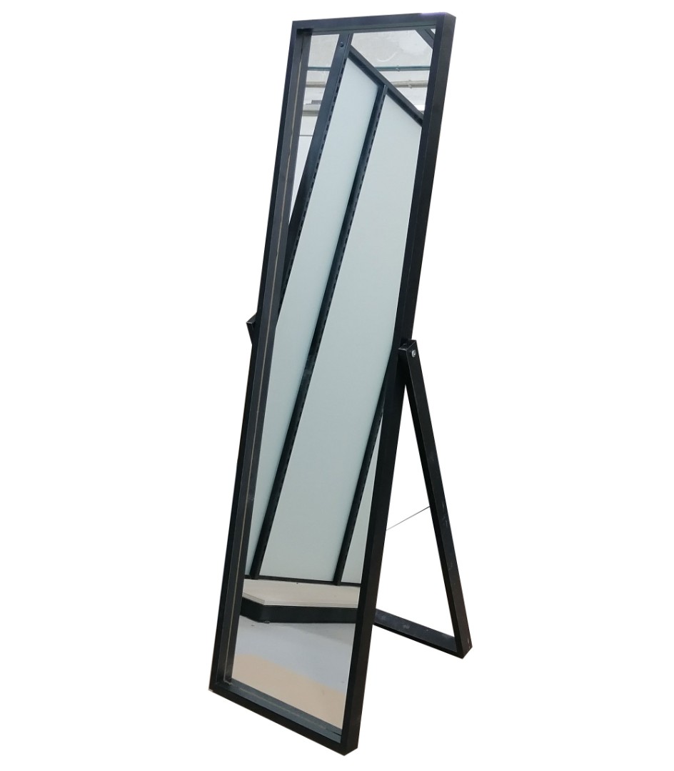 Зеркало универсальное (напольное) Вельга с регулируемым наклоном, 450*370*1650Н, зеркальное полотно 4 мм, ЛМДФ 18мм, черное