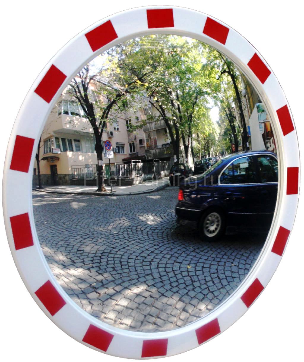 Зеркало дорожное круглое со светоотражающей окантовкой D 700 мм 